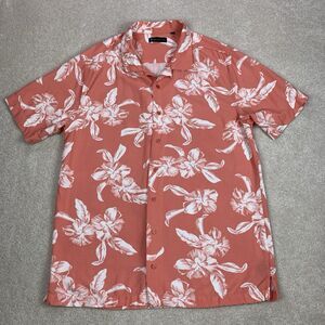 American Tall Men’s Floral Button Up Casual Hawaiian Shirt Large Tall